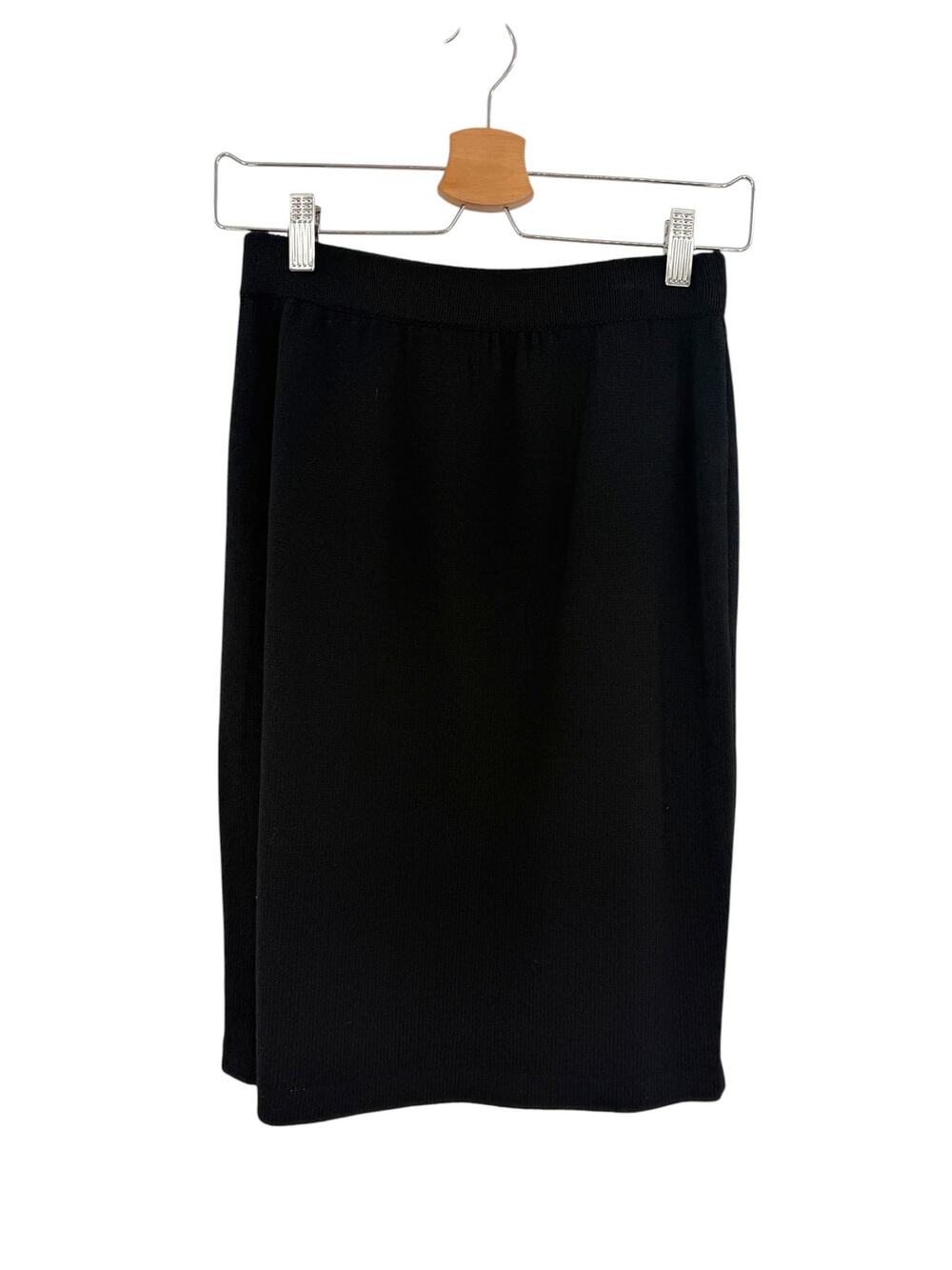 St. John Basics Santana Knit Pull On Straight Midi Skirt Black Size 2